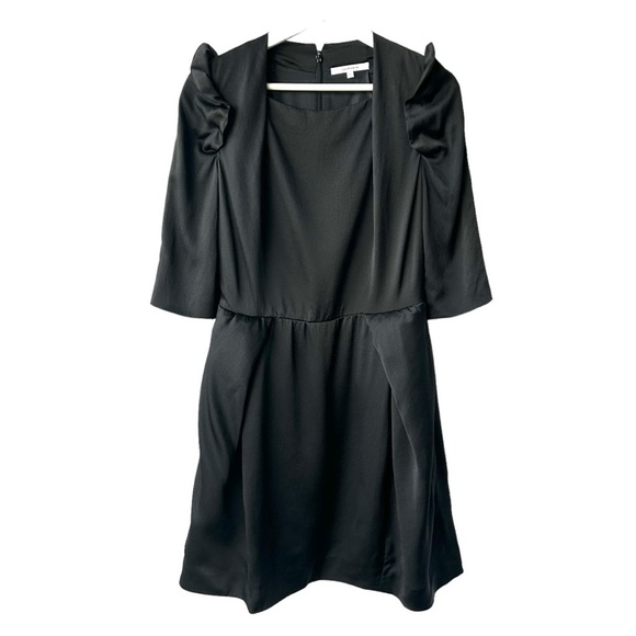 CARVEN Women's Size 8 100% Silk LBD Black Mini Evening Dress French Size 42 - Picture 1 of 9